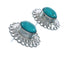 Genuine Sterling Silver Man Made Turquoise Concho Post Earrings JX129765