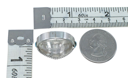 Native American Zuni Sterling Silver Turquoise Ring Size 7-1/2 JX130556