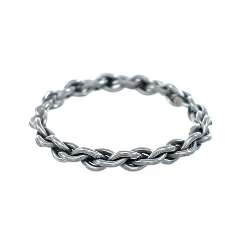 Navajo Authentic Sterling Silver Band Ring Size 4 AX130058