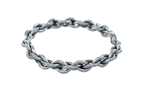 Navajo Authentic Sterling Silver Band Ring Size 8 AX130064