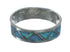 Navajo Genuine Sterling Silver Blue Opal Ring Size 6-3/4 AX130070