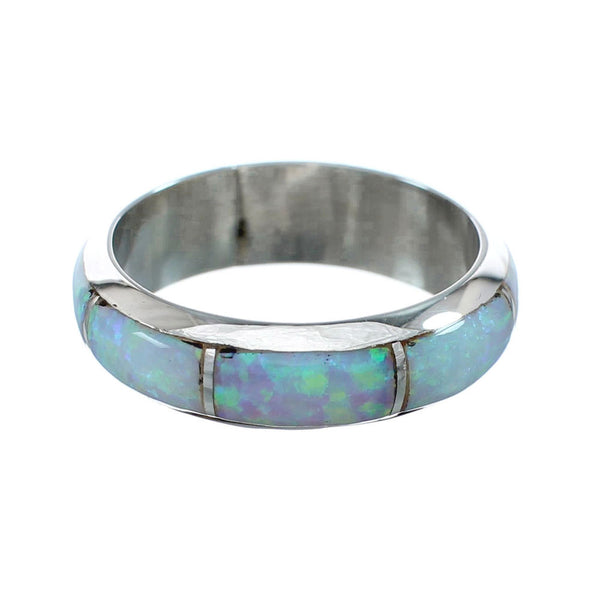 Genuine Sterling Silver Zuni Opal Ring Size 7-1/4 AX130093