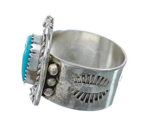 Native American Turquoise Sterling Silver Ring Size 12-1/4 AX130102