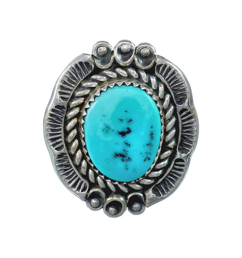 Native American Turquoise Sterling Silver Ring Size 10-1/2 AX130103