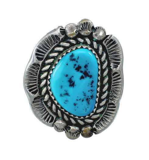 Native American Turquoise Sterling Silver Ring Size 11-1/4 AX130104