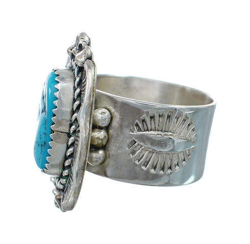Native American Turquoise Sterling Silver Ring Size 11-1/4 AX130104