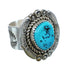 Native American Turquoise Sterling Silver Ring Size 11-1/2 AX130106