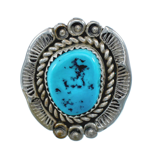 Native American Turquoise Sterling Silver Ring Size 11-1/2 AX130106