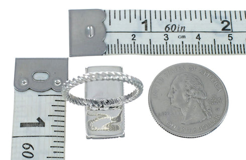 Native American Turquoise Sterling Silver Ring Size 8 AX130111