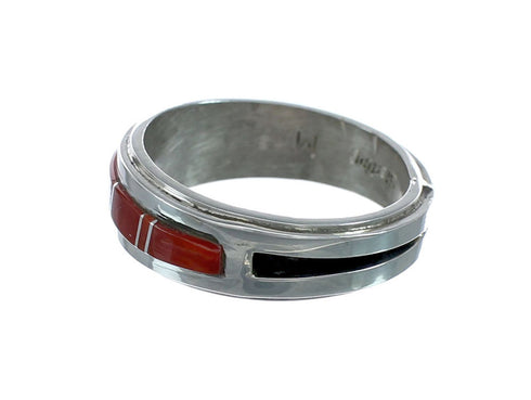 Navajo Coral Sterling Silver Ring Size 6 AX130117