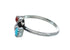 Turquoise And Coral Sterling Silver Leaf Navajo Ring Size 9-1/4 AX130134