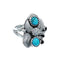 Sterling Silver Navajo Turquoise Leaf And Flower Ring Size 8-1/4 AX130140