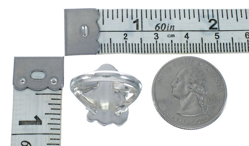 Sterling Silver Navajo Turquoise Leaf And Flower Ring Size 8-1/4 AX130140