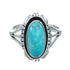 Turquoise Native American Silver Ring Size 9-1/4 AX130146