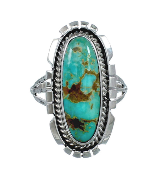 Native American Sterling Silver Turquoise Ring Size 6-3/4 AX130148