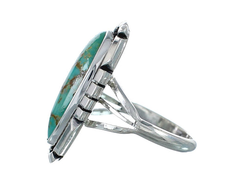 Native American Sterling Silver Turquoise Ring Size 6-3/4 AX130148