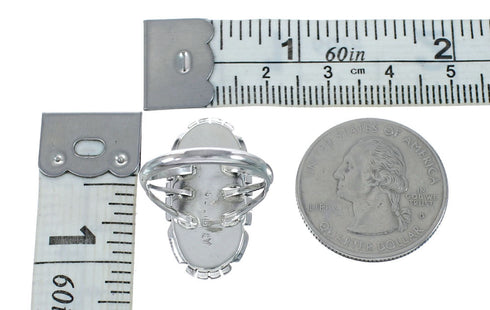 Native American Sterling Silver Turquoise Ring Size 6-3/4 AX130148