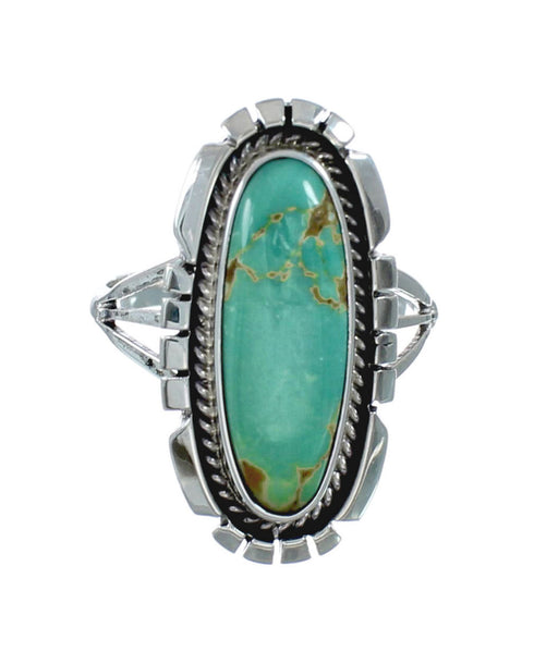 Native American Sterling Silver Turquoise Ring Size 8-1/2 AX130149
