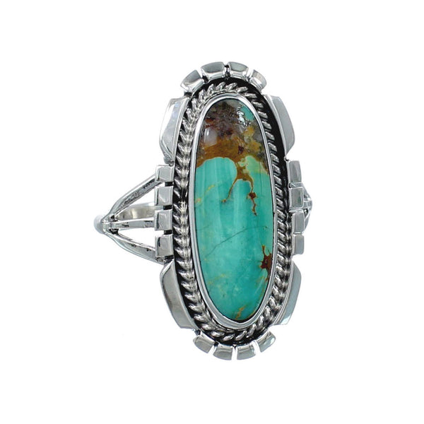 Native American Sterling Silver Turquoise Ring Size 7-1/2 AX130153