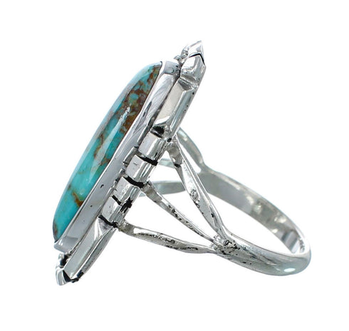 Native American Sterling Silver Turquoise Ring Size 6 AX130154