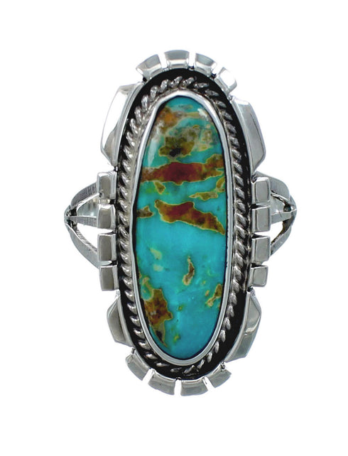 Native American Sterling Silver Turquoise Ring Size 5-1/2 AX130155