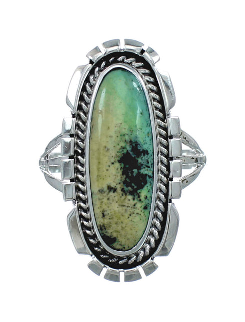 Native American Sterling Silver Turquoise Ring Size 6-3/4 AX130156
