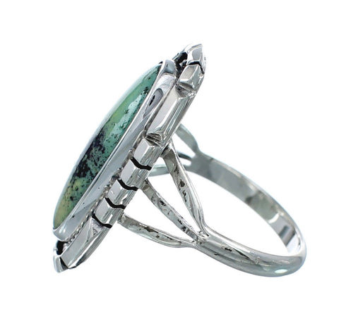 Native American Sterling Silver Turquoise Ring Size 6-3/4 AX130156