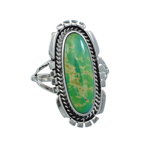 Native American Sterling Silver Turquoise Ring Size 7-3/4 AX130157