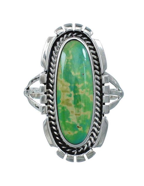 Native American Sterling Silver Turquoise Ring Size 7-3/4 AX130157