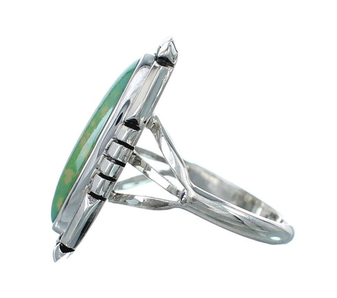 Native American Sterling Silver Turquoise Ring Size 7-3/4 AX130157