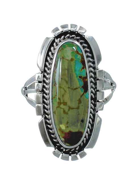 Native American Sterling Silver Turquoise Ring Size 6-3/4 AX130158