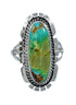 Native American Sterling Silver Turquoise Ring Size 5-3/4 AX130159