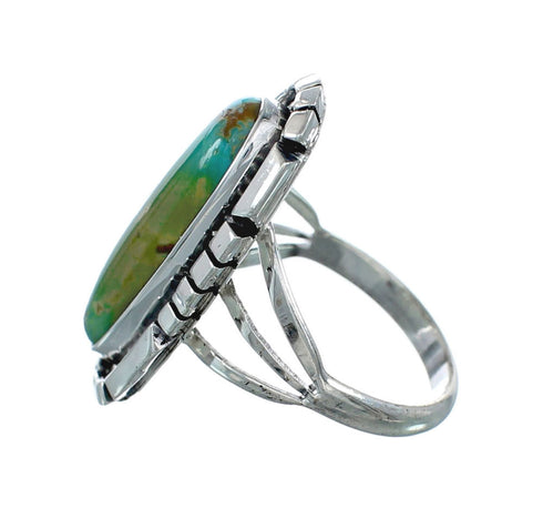 Native American Sterling Silver Turquoise Ring Size 5-3/4 AX130159