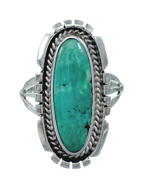 Native American Sterling Silver Turquoise Ring Size 6-3/4 AX130161