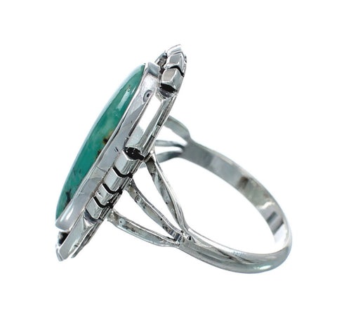 Native American Sterling Silver Turquoise Ring Size 6-3/4 AX130161