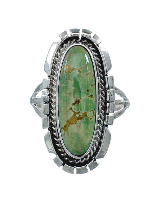 Native American Sterling Silver Turquoise Ring Size 6-3/4 AX130162