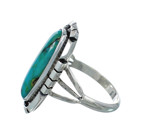 Native American Sterling Silver Turquoise Ring Size 6-3/4 AX130163