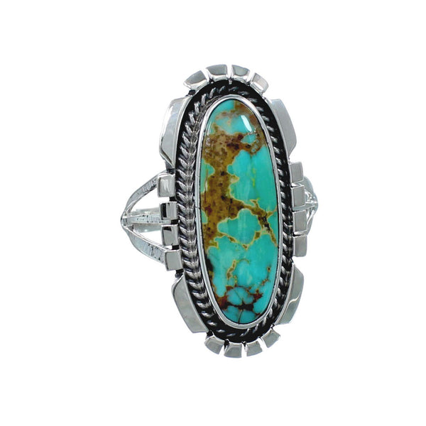 Native American Sterling Silver Turquoise Ring Size 5-3/4 AX130164