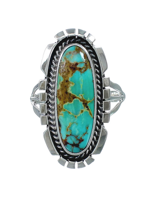 Native American Sterling Silver Turquoise Ring Size 5-3/4 AX130164