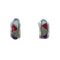 Sterling Silver Southwest Multicolor Inlay Post Hoop Earrings JX129968