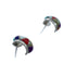 Sterling Silver Southwest Multicolor Inlay Post Hoop Earrings JX129968
