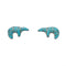Southwest Sterling Silver Turquoise Inlay Bear Post Earrings JX129965