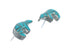 Southwest Sterling Silver Turquoise Inlay Bear Post Earrings JX129965