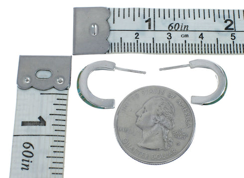 Sterling Silver Southwest Turquoise Post Hoop Earrings JX129938