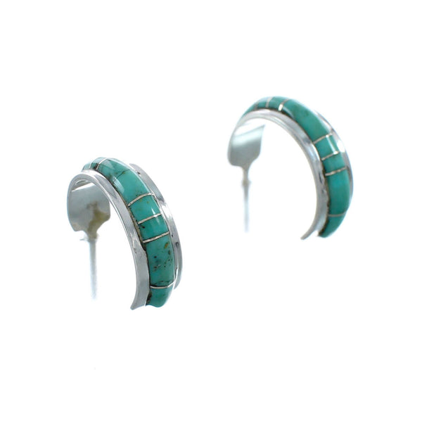 Sterling Silver Southwest Turquoise Post Hoop Earrings JX129942