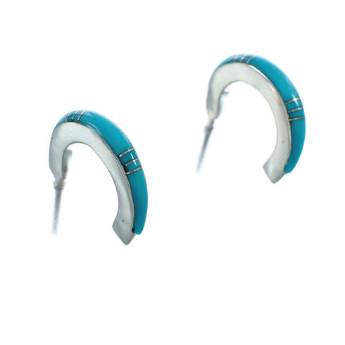 Sterling Silver Southwest Turquoise Post Hoop Earrings JX129950