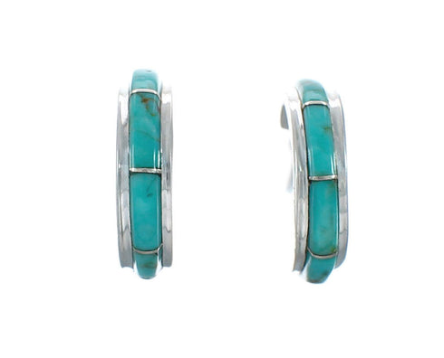 Sterling Silver Southwest Turquoise Post Hoop Earrings JX129961