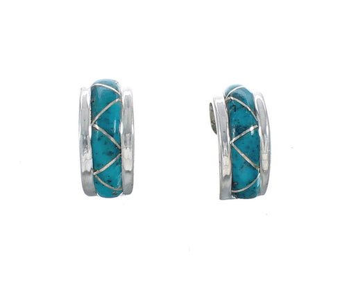 Sterling Silver Southwest Turquoise Post Hoop Earrings JX129959