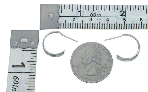 Sterling Silver Southwest Opal Post Hoop Earrings JX129945