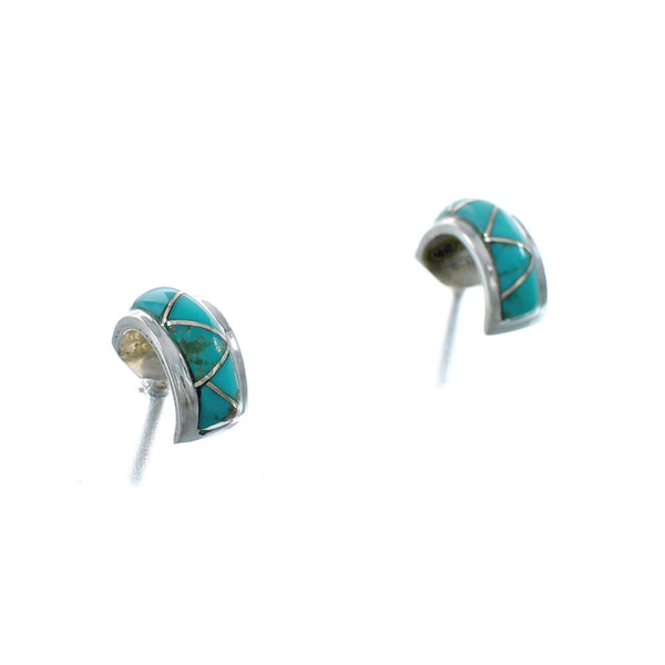 Sterling Silver Southwest Turquoise Post Hoop Earrings JX129955